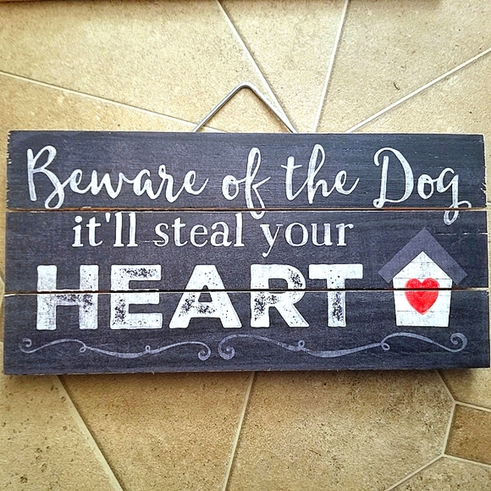 12"×6" Beware of Dog, Wall, Door, Standing Decor, Plank Art - Picture 2 of 5